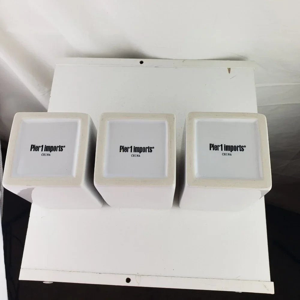 Pier 1 Imports White Cube Planters Set of Three
